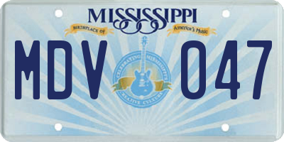 MS license plate MDV047