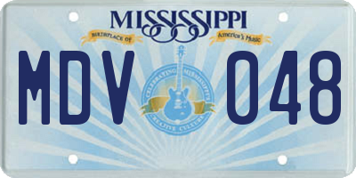 MS license plate MDV048