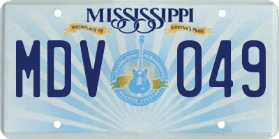 MS license plate MDV049
