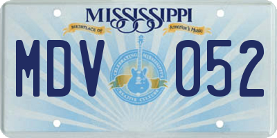 MS license plate MDV052