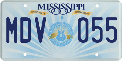 MS license plate MDV055