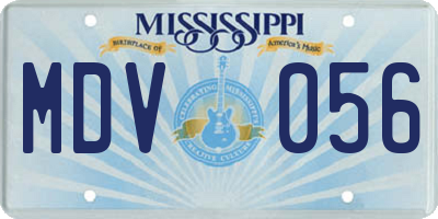MS license plate MDV056