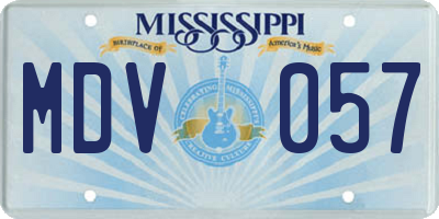 MS license plate MDV057