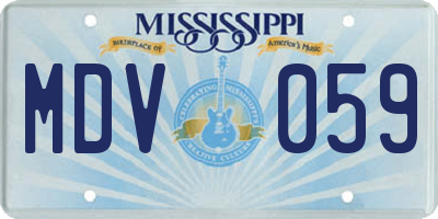 MS license plate MDV059