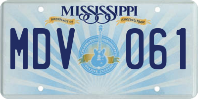 MS license plate MDV061