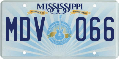 MS license plate MDV066