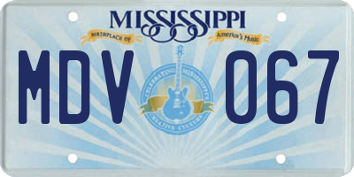 MS license plate MDV067