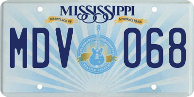 MS license plate MDV068