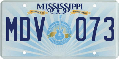 MS license plate MDV073