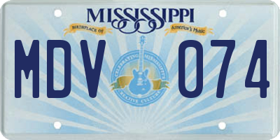 MS license plate MDV074