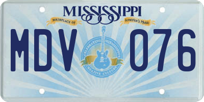 MS license plate MDV076