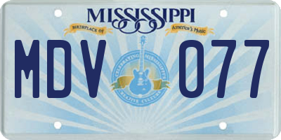 MS license plate MDV077