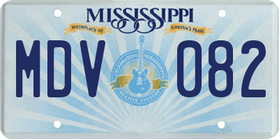 MS license plate MDV082