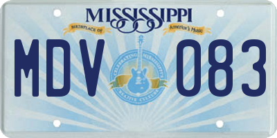 MS license plate MDV083