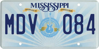 MS license plate MDV084