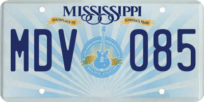 MS license plate MDV085