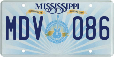 MS license plate MDV086