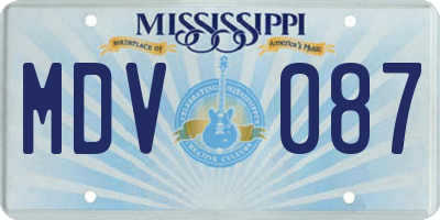 MS license plate MDV087