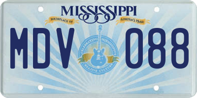 MS license plate MDV088