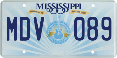 MS license plate MDV089