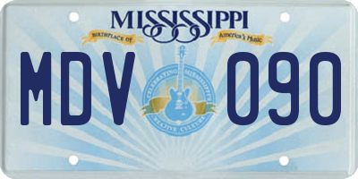MS license plate MDV090