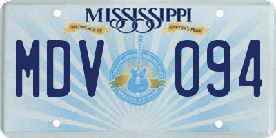 MS license plate MDV094