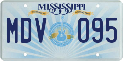 MS license plate MDV095
