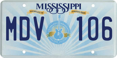 MS license plate MDV106