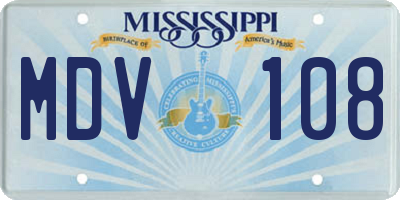 MS license plate MDV108