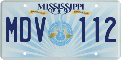 MS license plate MDV112