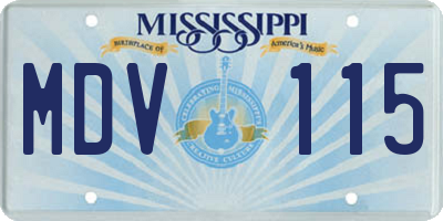 MS license plate MDV115
