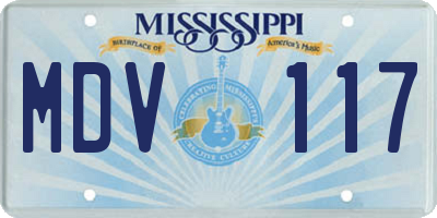 MS license plate MDV117