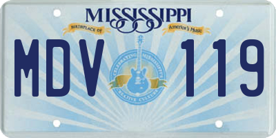 MS license plate MDV119