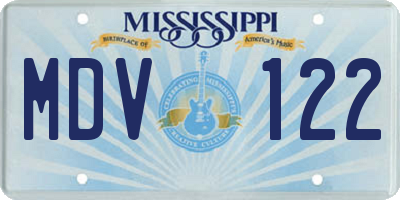 MS license plate MDV122