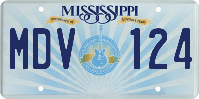 MS license plate MDV124