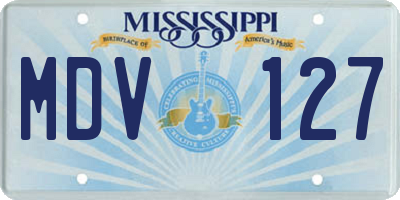 MS license plate MDV127