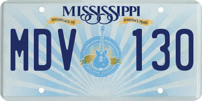 MS license plate MDV130