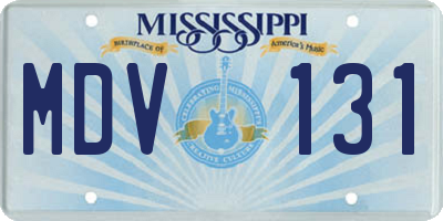 MS license plate MDV131