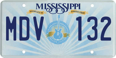 MS license plate MDV132