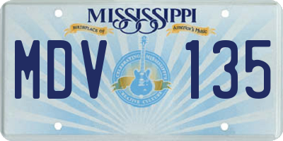 MS license plate MDV135