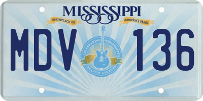 MS license plate MDV136