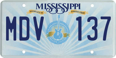 MS license plate MDV137