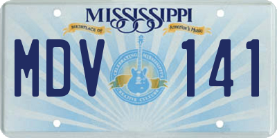 MS license plate MDV141