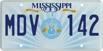MS license plate MDV142
