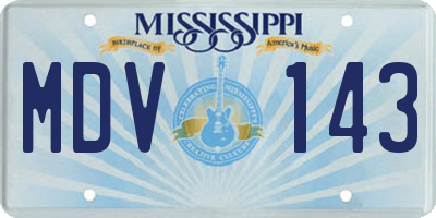 MS license plate MDV143