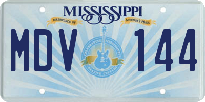 MS license plate MDV144