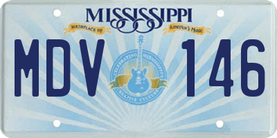 MS license plate MDV146