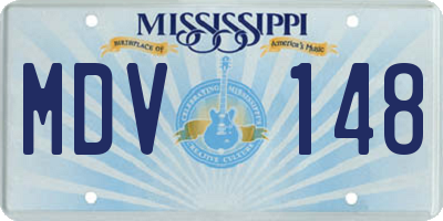 MS license plate MDV148