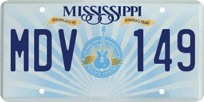 MS license plate MDV149