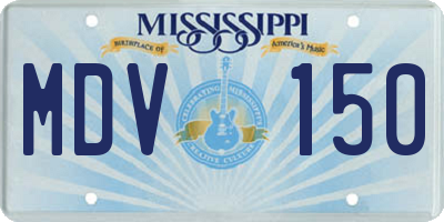 MS license plate MDV150